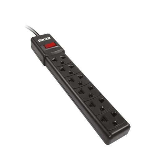[FZ-FPS-001B] REGLETA NEGRA 6 TOMAS.